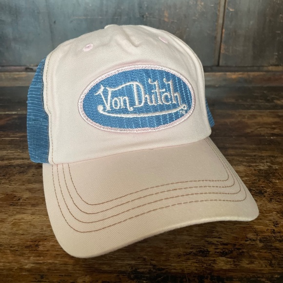 ORIGINAL Y2K Von Dutch Pink & Blue Trucker Hat - Picture 3 of 5